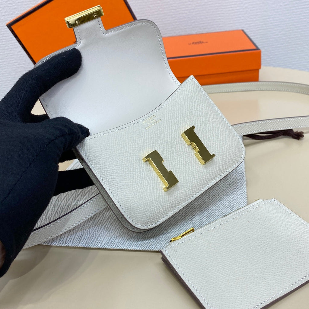 Hermes Constance Slim Wallet Beige Epsom Leather Gold H082086