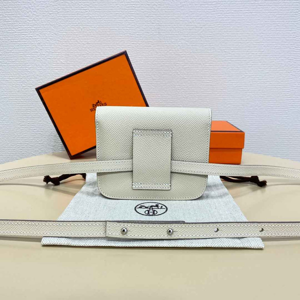 Hermes Constance Slim Wallet Beige Epsom Leather Silver H082087