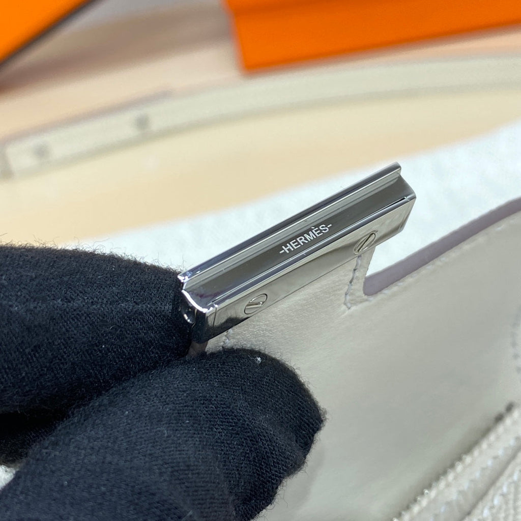 Hermes Constance Slim Wallet Beige Epsom Leather Silver H082087