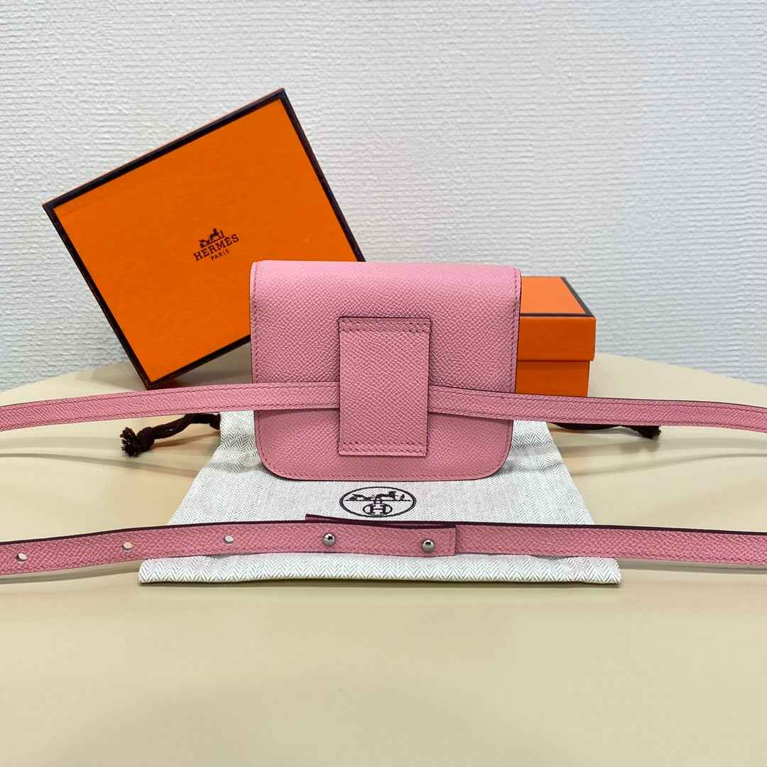 Hermes Constance Slim Wallet Pink Epsom Leather Silver H082091