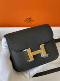 Hermes Constance Slim Wallet Black Epsom Leather Gold H082092