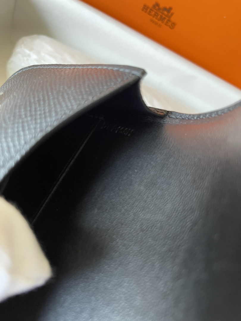 Hermes Constance Slim Wallet Black Epsom Leather Gold H082092