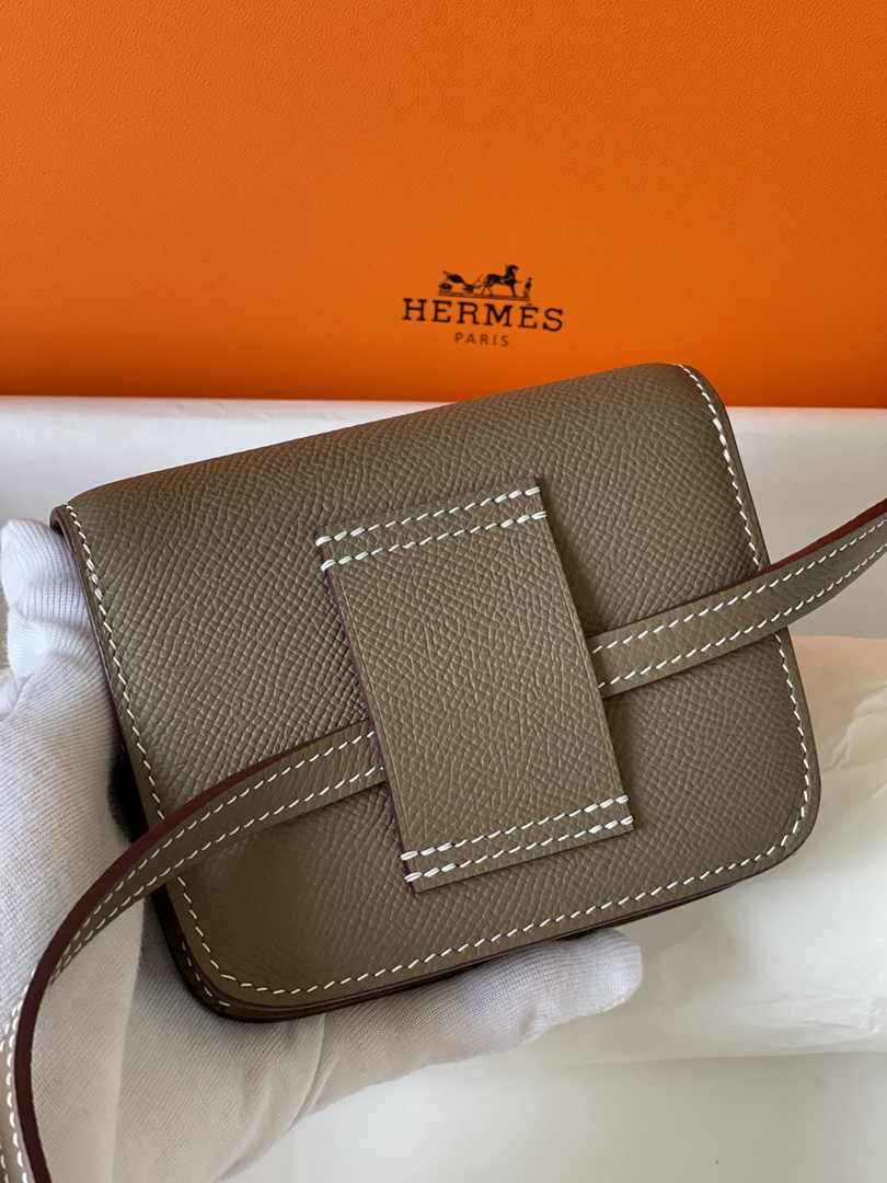 Hermes Constance Slim Wallet Epsom Dark Gray Leather Gold H082094