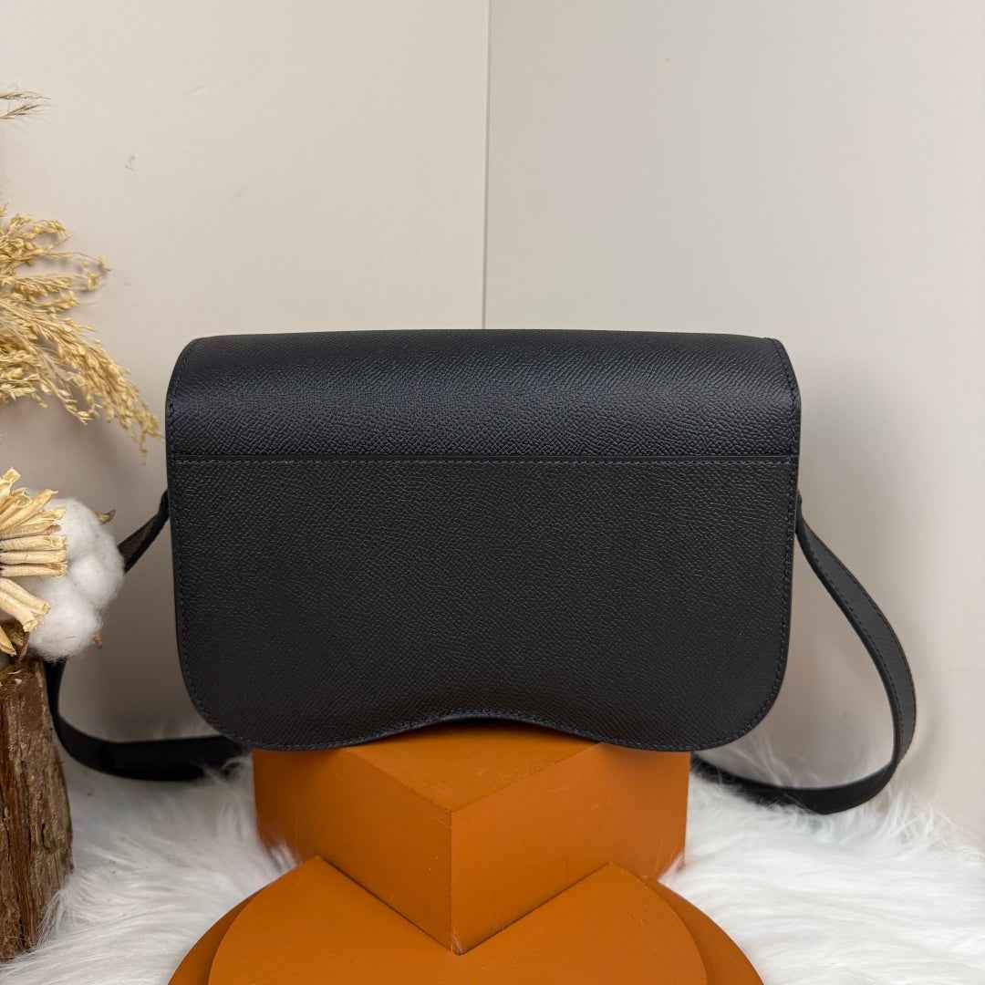 Hermès Della Cavalleria Elan Bag in Black Epsom Calfskin Gold Hardware