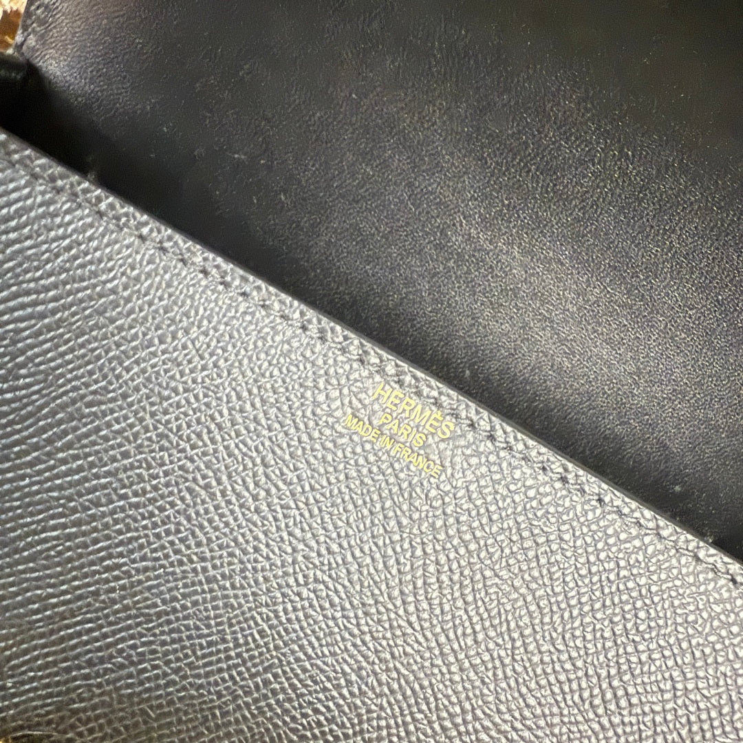 Hermès Della Cavalleria Elan Bag in Black Epsom Calfskin Gold Hardware