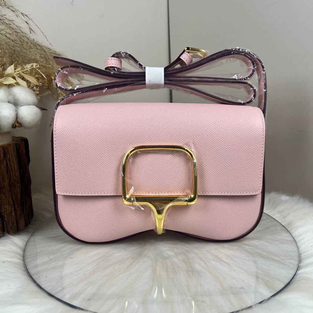 Hermès Della Cavalleria Elan Bag in Pink Epsom Calfskin Gold Hardware