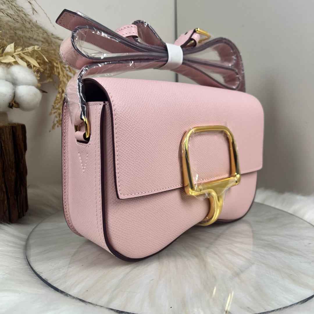 Hermès Della Cavalleria Elan Bag in Pink Epsom Calfskin Gold Hardware