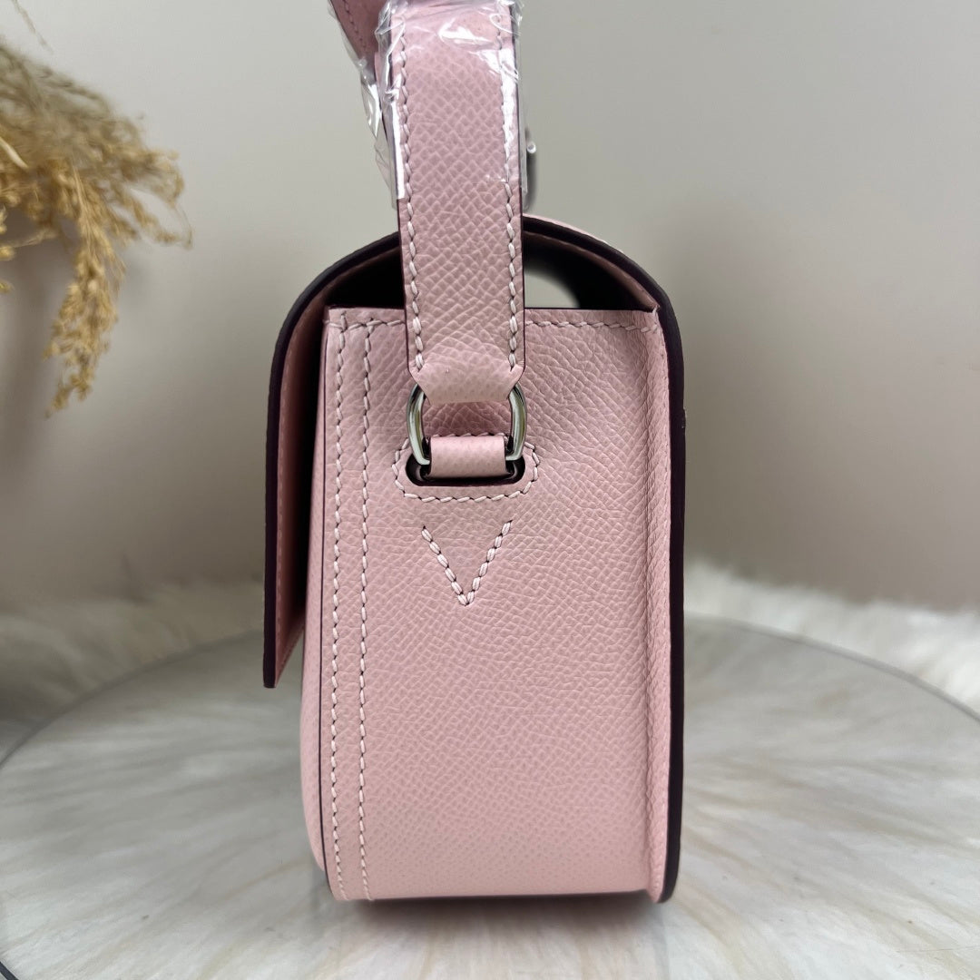 Hermès Della Cavalleria Elan Bag in Pink Epsom Calfskin Silver Hardware