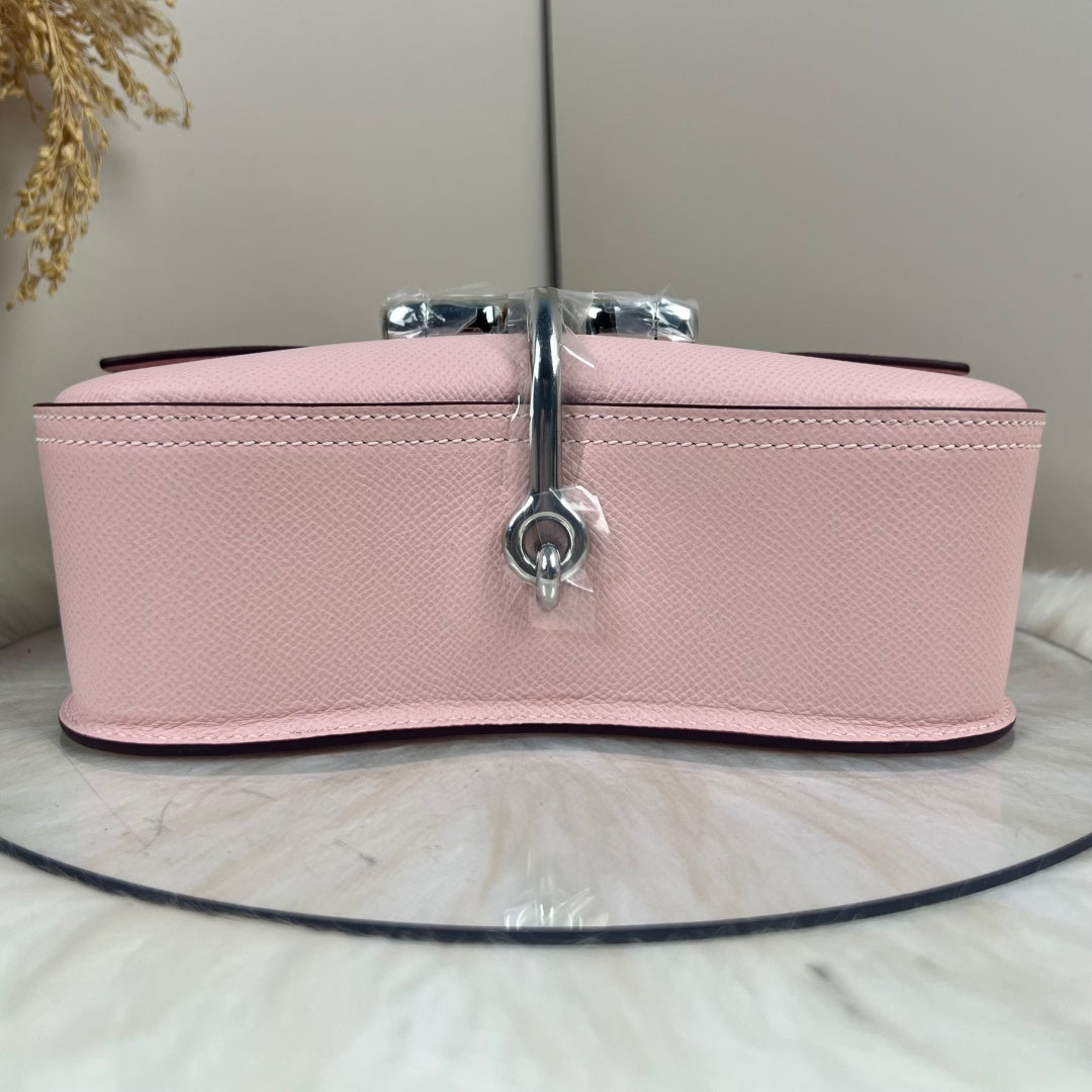 Hermès Della Cavalleria Elan Bag in Pink Epsom Calfskin Silver Hardware