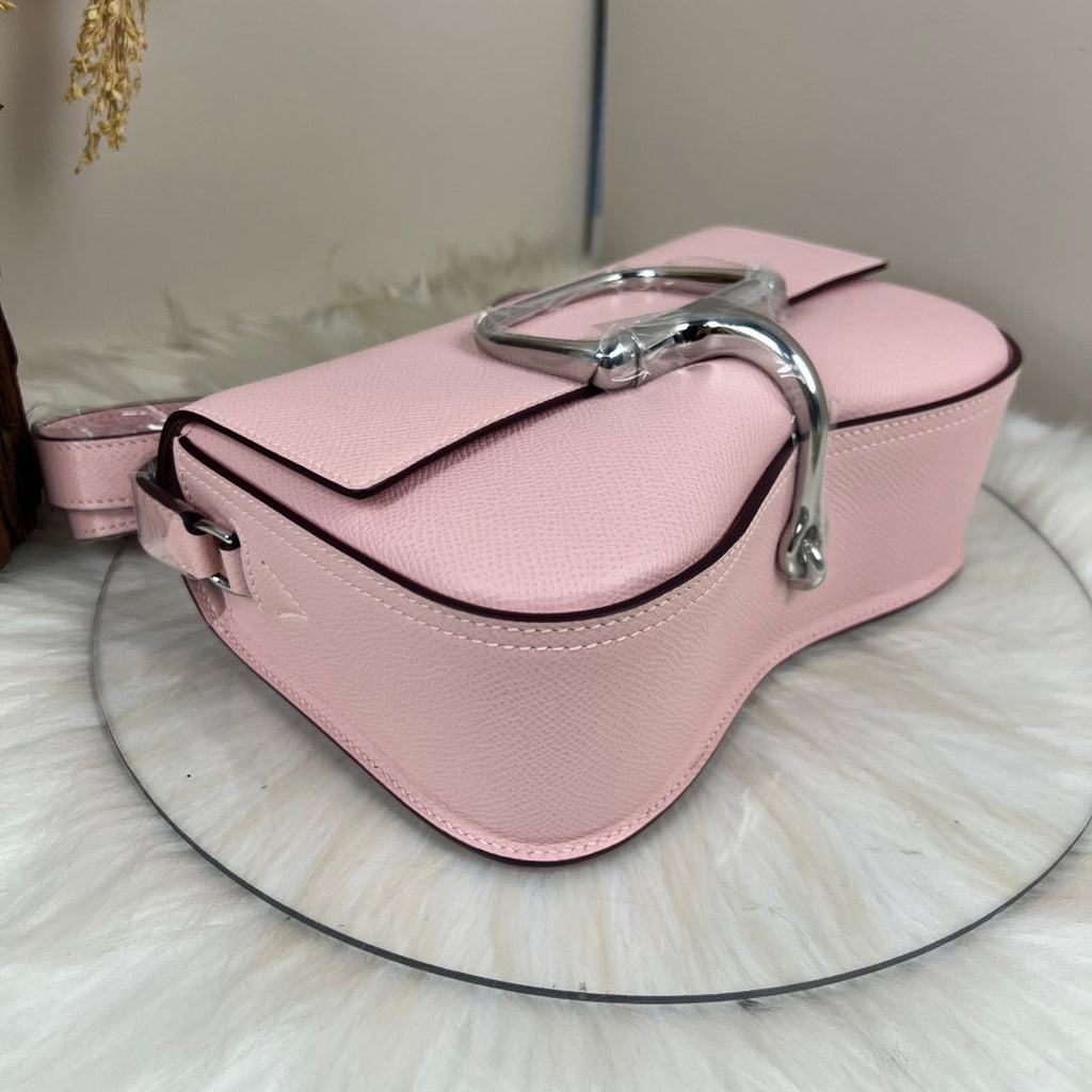 Hermès Della Cavalleria Elan Bag in Pink Epsom Calfskin Silver Hardware