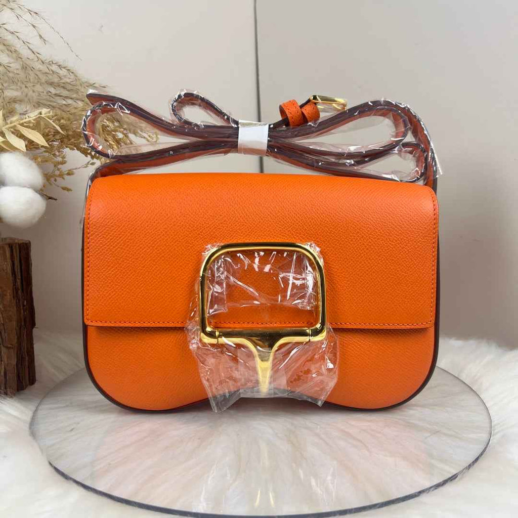 Hermès Della Cavalleria Elan Bag in Orange Epsom Calfskin Gold Hardware