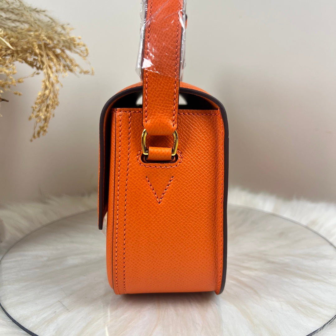 Hermès Della Cavalleria Elan Bag in Orange Epsom Calfskin Gold Hardware