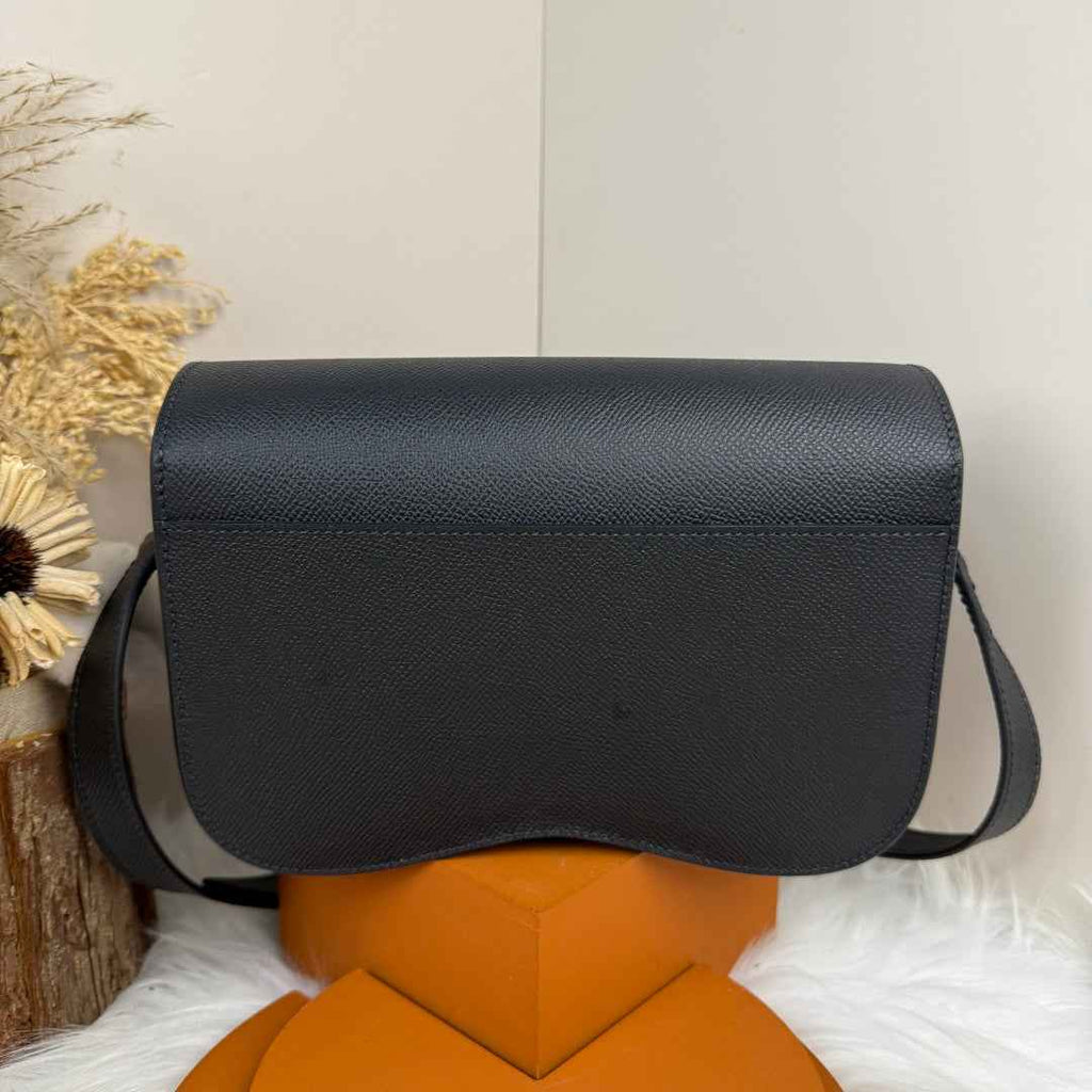 Hermès Della Cavalleria Elan Bag in Black Epsom Calfskin Silver Hardware
