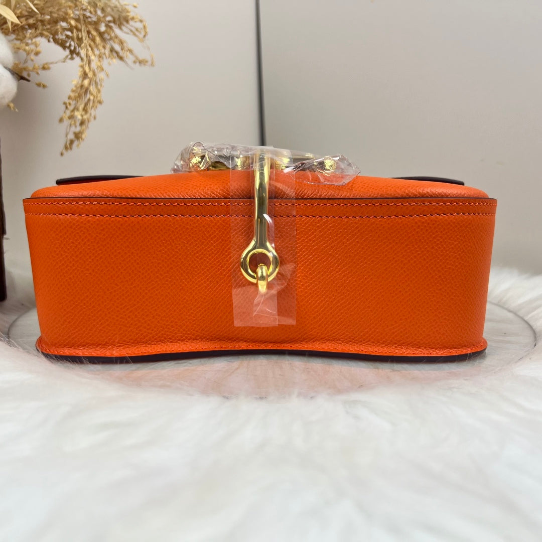 Hermès Della Cavalleria Elan Bag in Orange Epsom Calfskin Gold Hardware