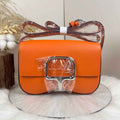 Hermès Della Cavalleria Elan Bag in Orange Epsom Calfskin Silver Hardware