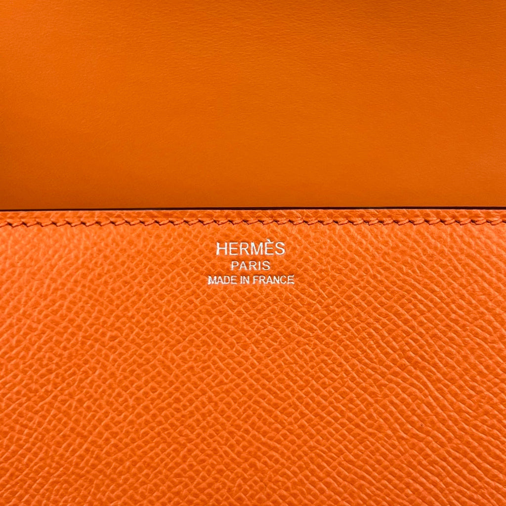 Hermès Della Cavalleria Elan Bag in Orange Epsom Calfskin Silver Hardware