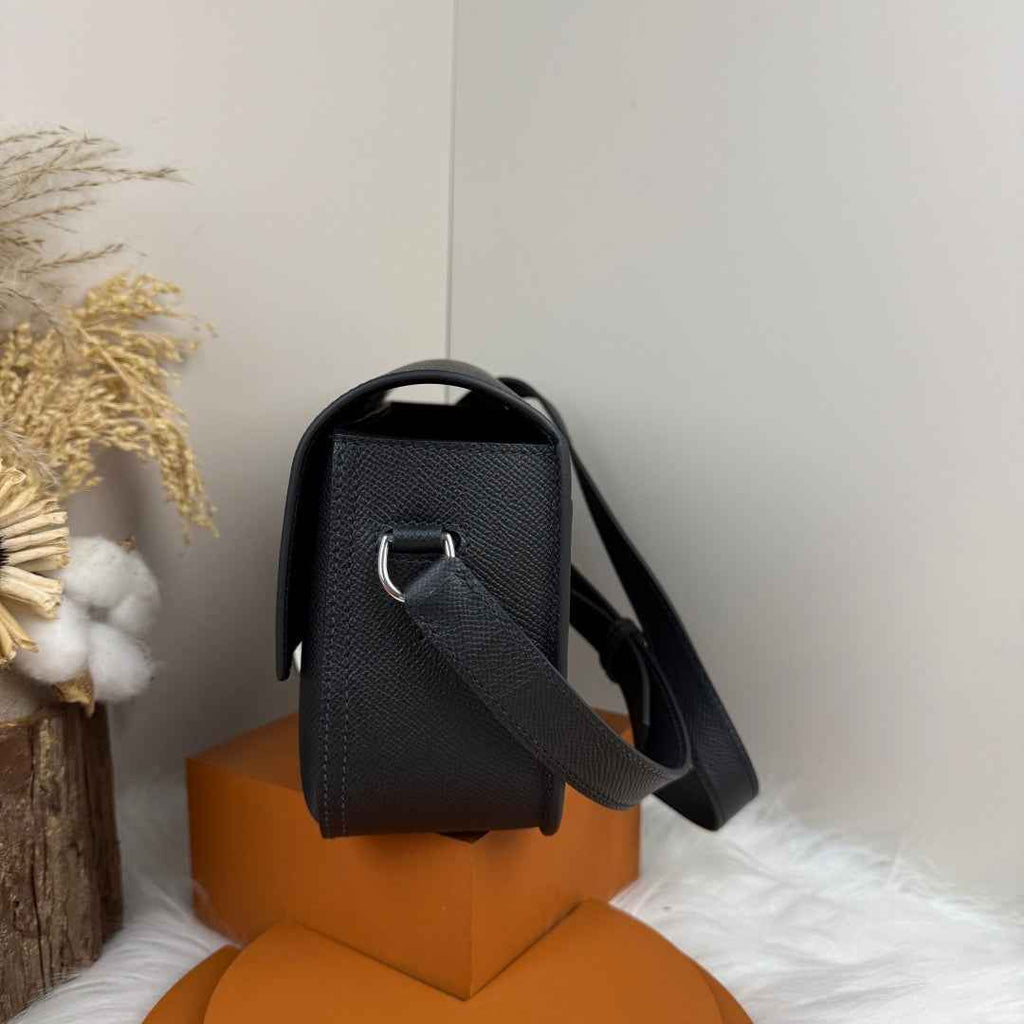 Hermès Della Cavalleria Elan Bag in Black Epsom Calfskin Silver Hardware
