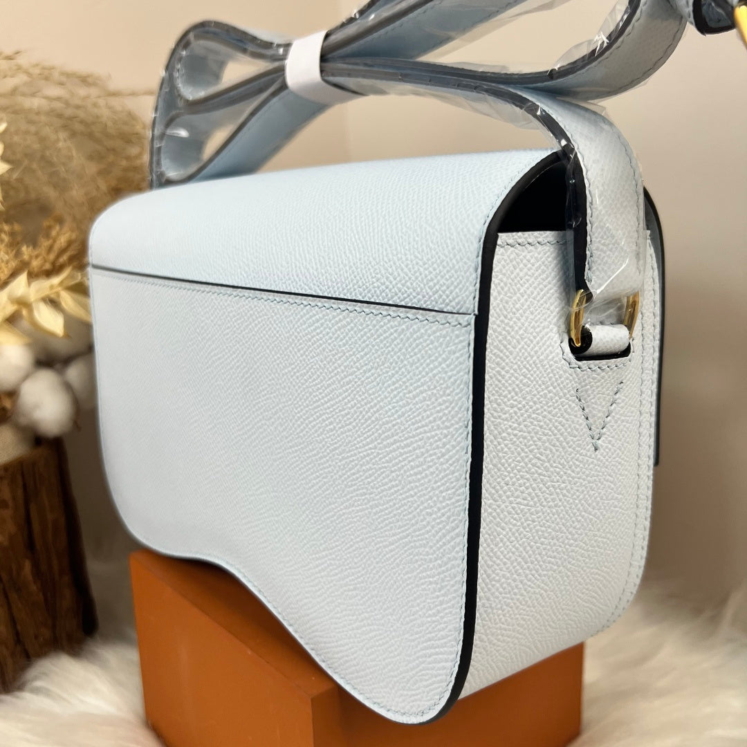 Hermès Della Cavalleria Elan Bag in Light Blue Epsom Calfskin Gold Hardware