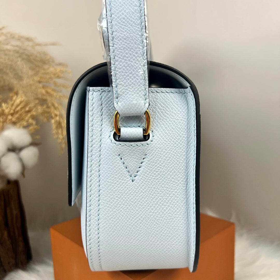 Hermès Della Cavalleria Elan Bag in Light Blue Epsom Calfskin Gold Hardware