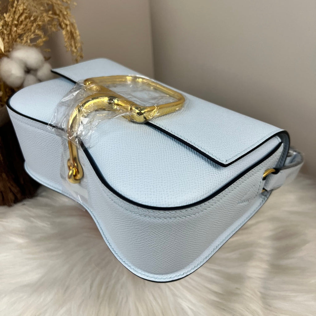 Hermès Della Cavalleria Elan Bag in Light Blue Epsom Calfskin Gold Hardware