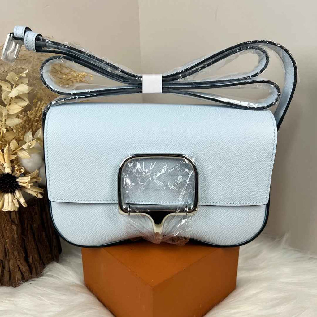 Hermès Della Cavalleria Elan Bag in Light Blue Epsom Calfskin Silver Hardware