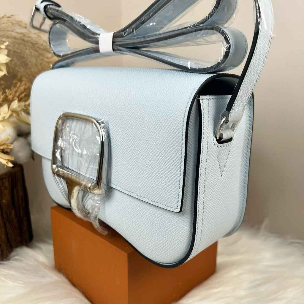 Hermès Della Cavalleria Elan Bag in Light Blue Epsom Calfskin Silver Hardware