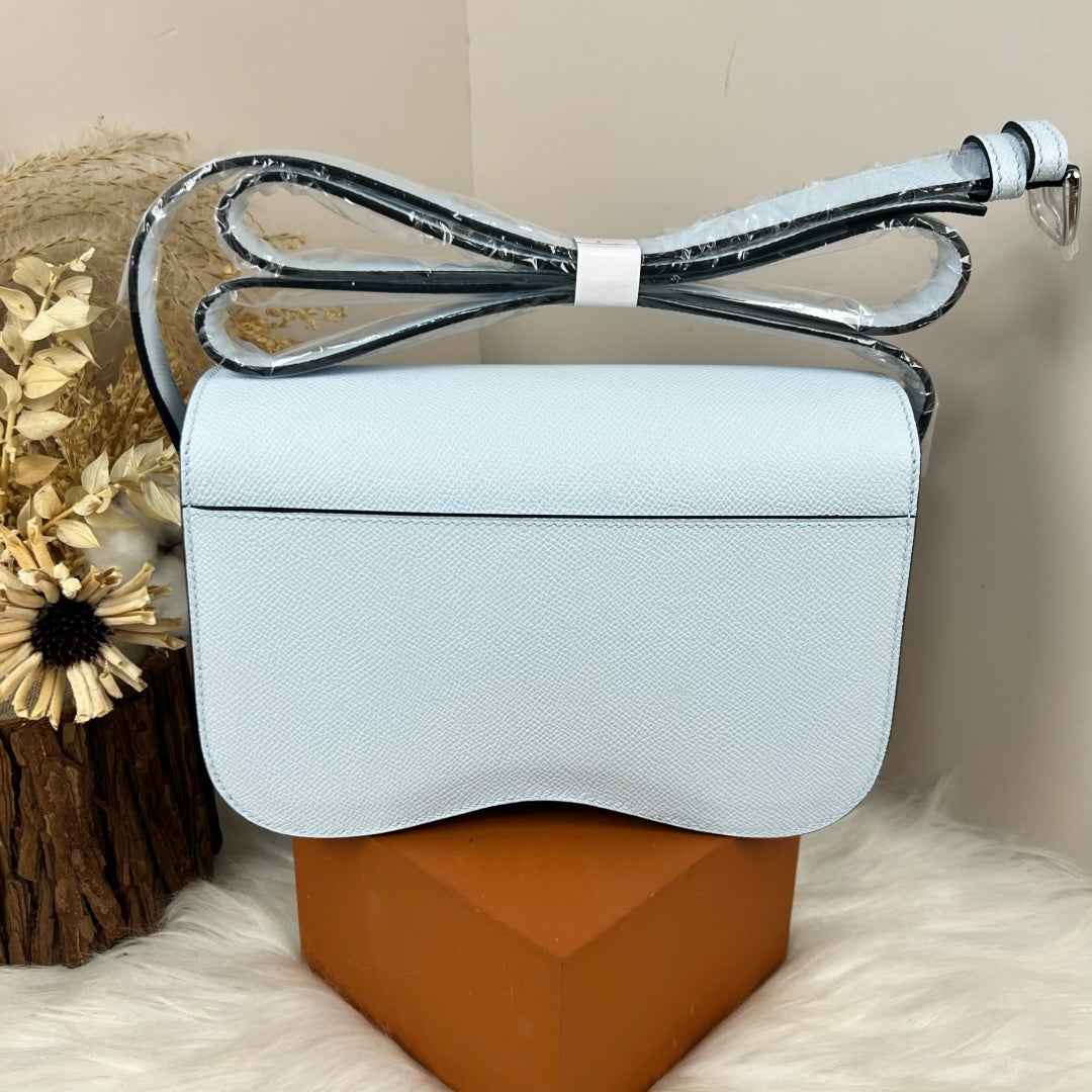 Hermès Della Cavalleria Elan Bag in Light Blue Epsom Calfskin Silver Hardware
