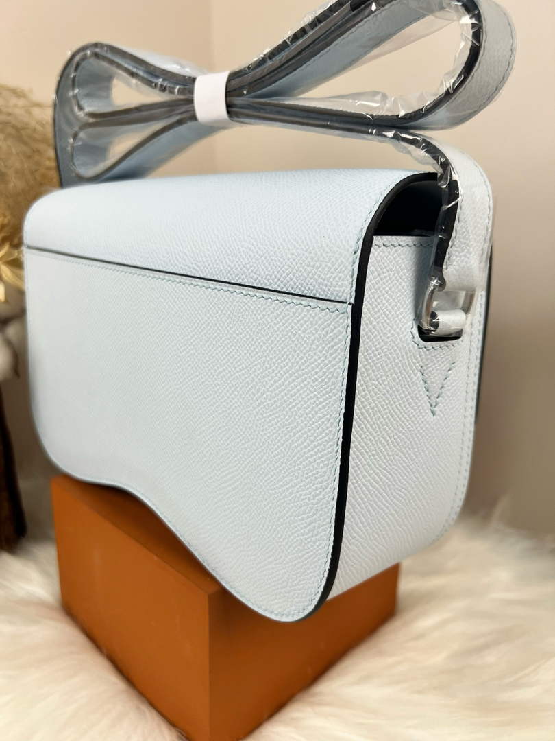 Hermès Della Cavalleria Elan Bag in Light Blue Epsom Calfskin Silver Hardware