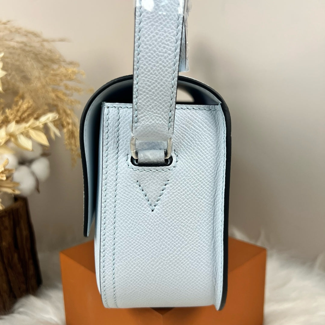 Hermès Della Cavalleria Elan Bag in Light Blue Epsom Calfskin Silver Hardware