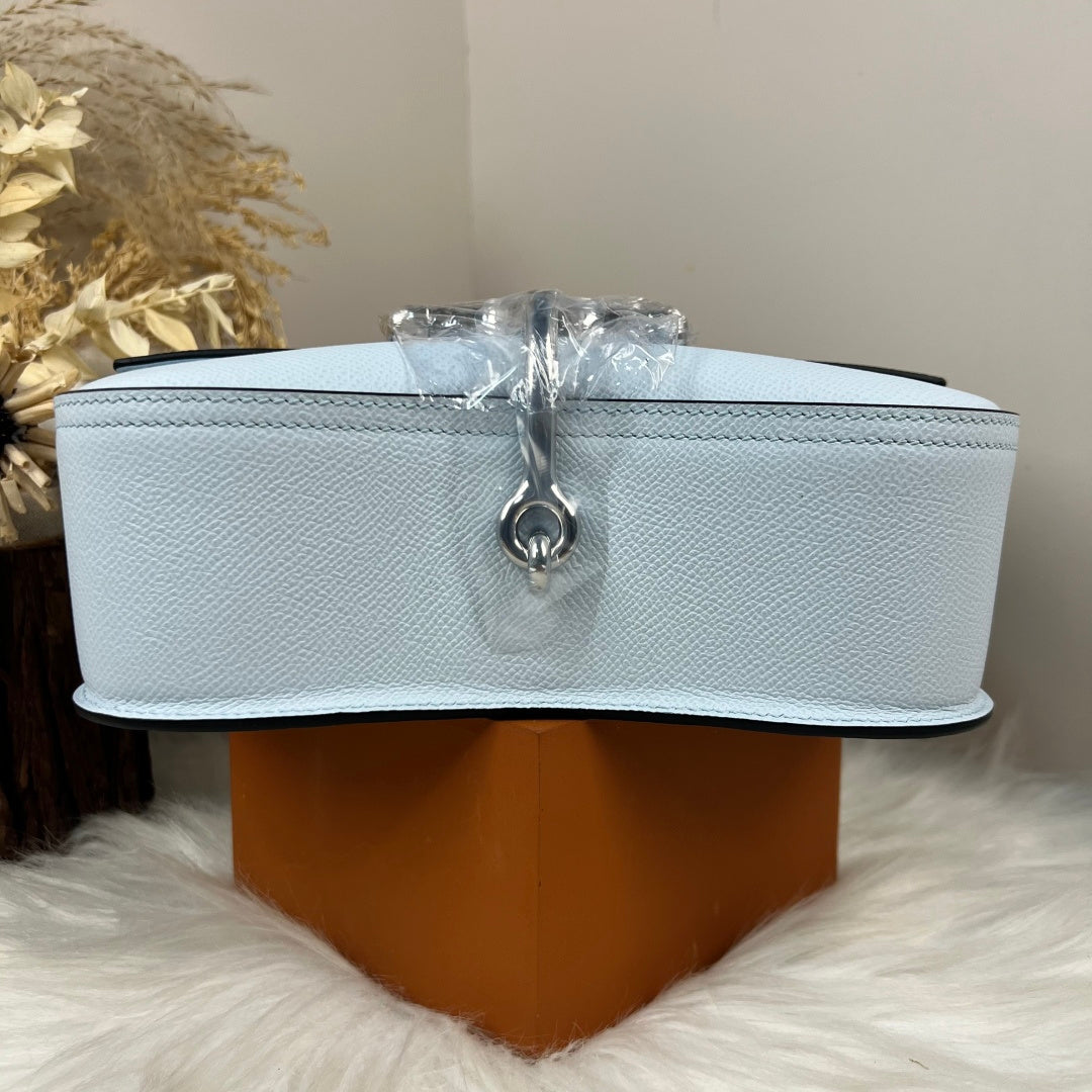 Hermès Della Cavalleria Elan Bag in Light Blue Epsom Calfskin Silver Hardware