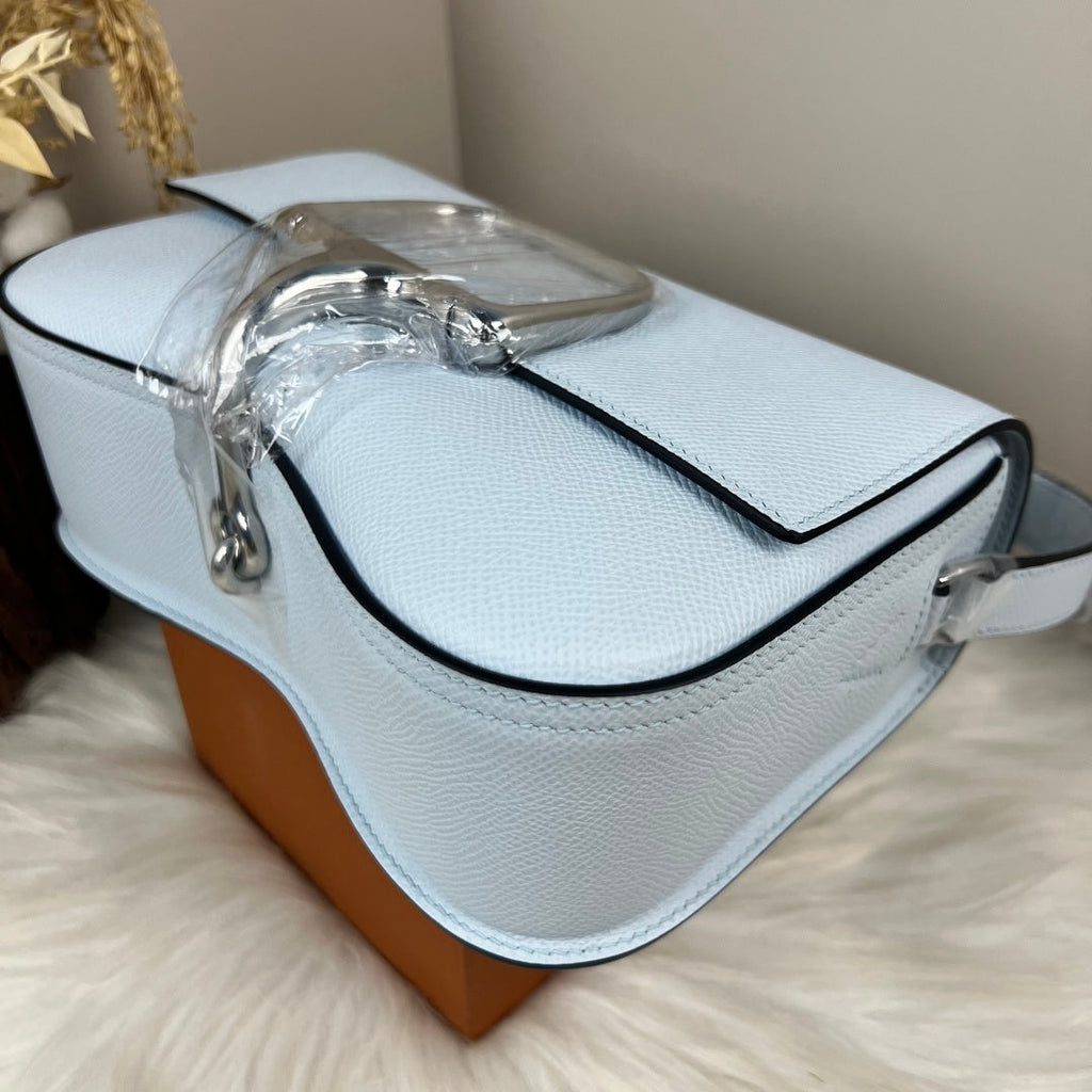Hermès Della Cavalleria Elan Bag in Light Blue Epsom Calfskin Silver Hardware