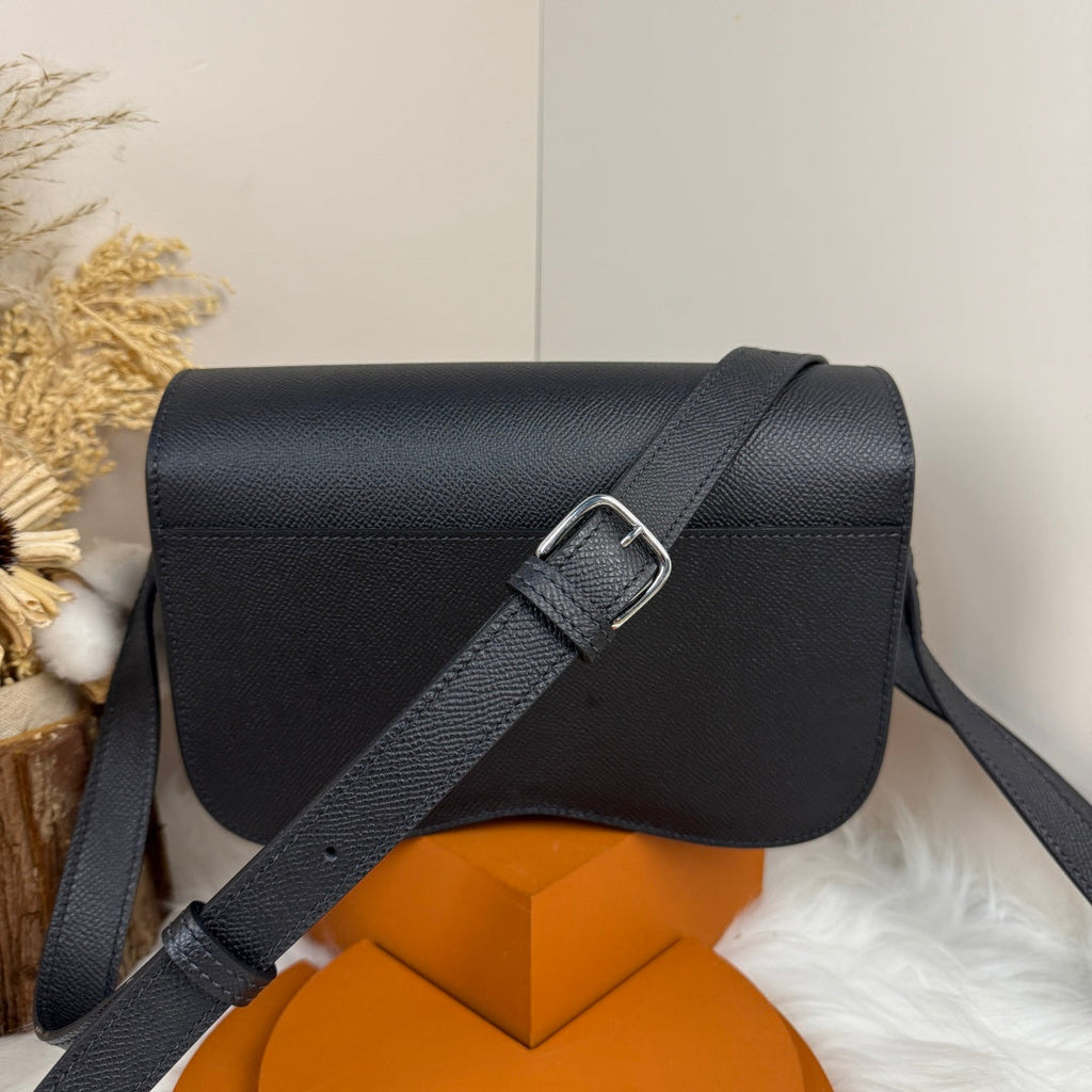 Hermès Della Cavalleria Elan Bag in Black Epsom Calfskin Silver Hardware