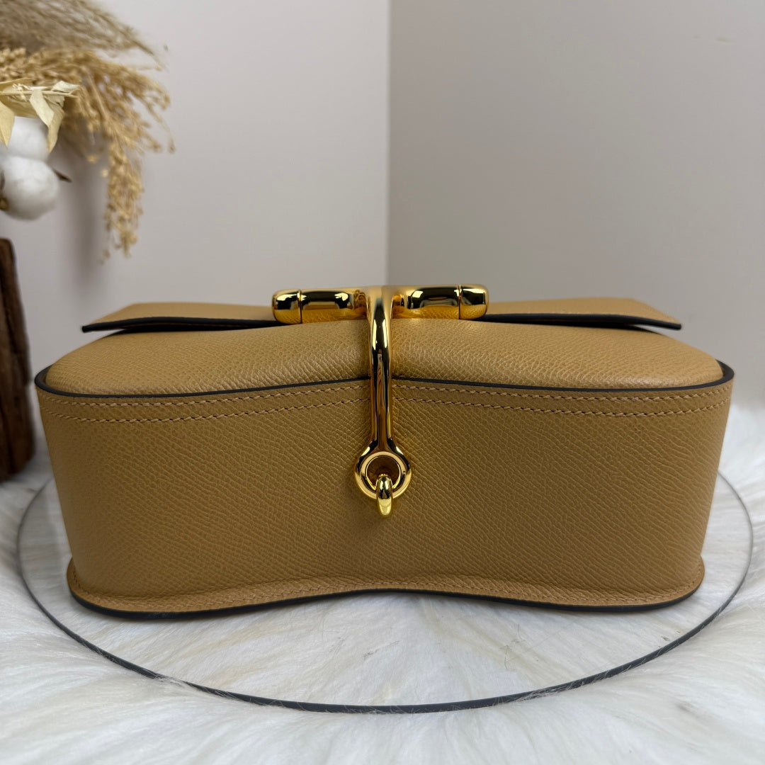 Hermès Della Cavalleria Elan Bag in Apricot Epsom Calfskin Gold Hardware