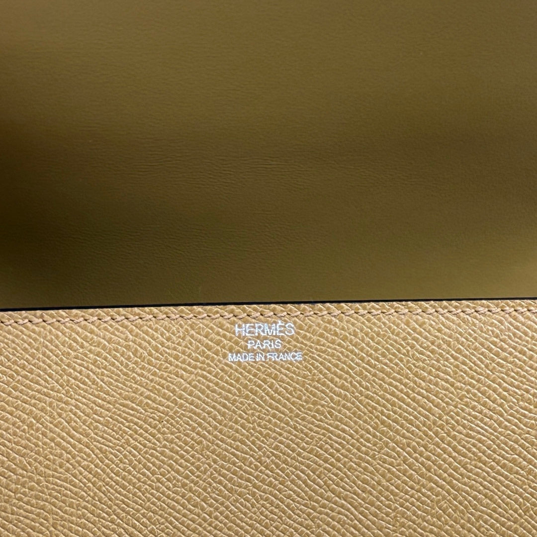 Hermès Della Cavalleria Elan Bag in Apricot Epsom Calfskin Silver Hardware