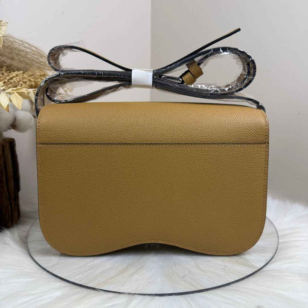 Hermès Della Cavalleria Elan Bag in Apricot Epsom Calfskin Silver Hardware