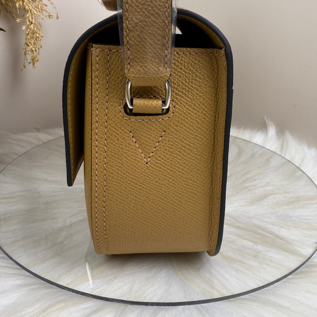 Hermès Della Cavalleria Elan Bag in Apricot Epsom Calfskin Silver Hardware