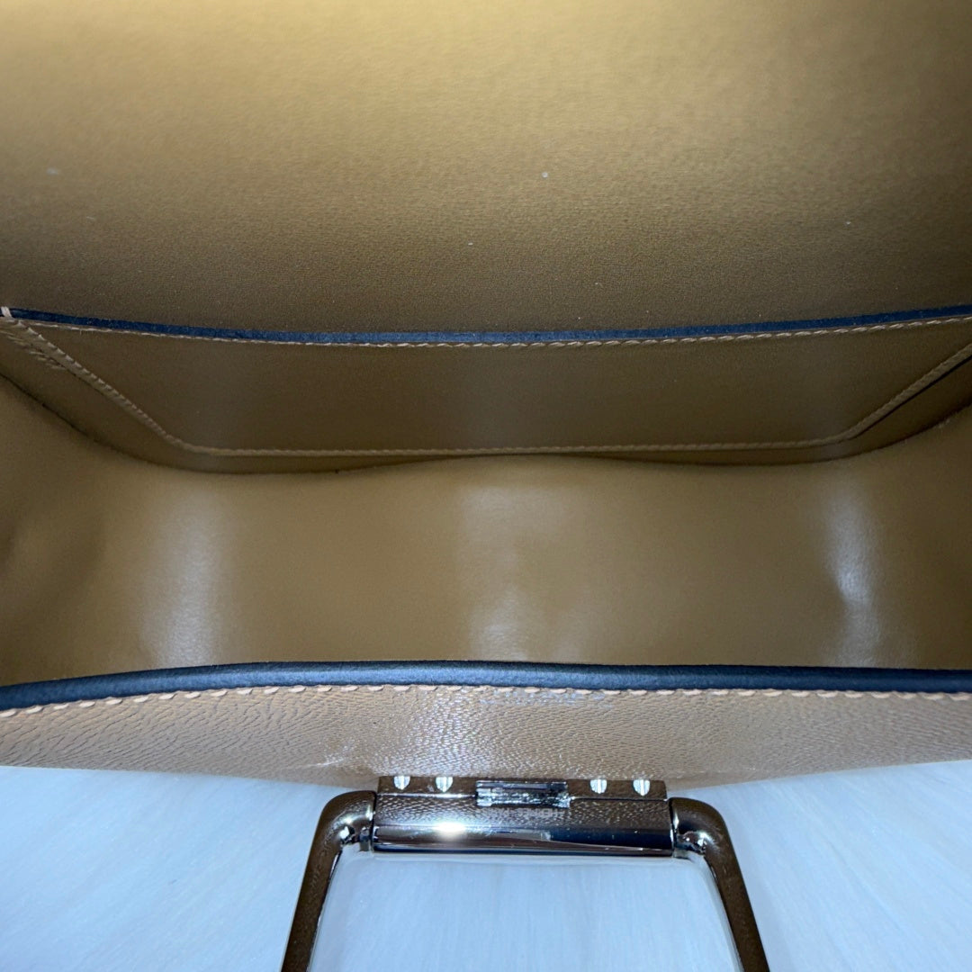 Hermès Della Cavalleria Elan Bag in Apricot Epsom Calfskin Silver Hardware