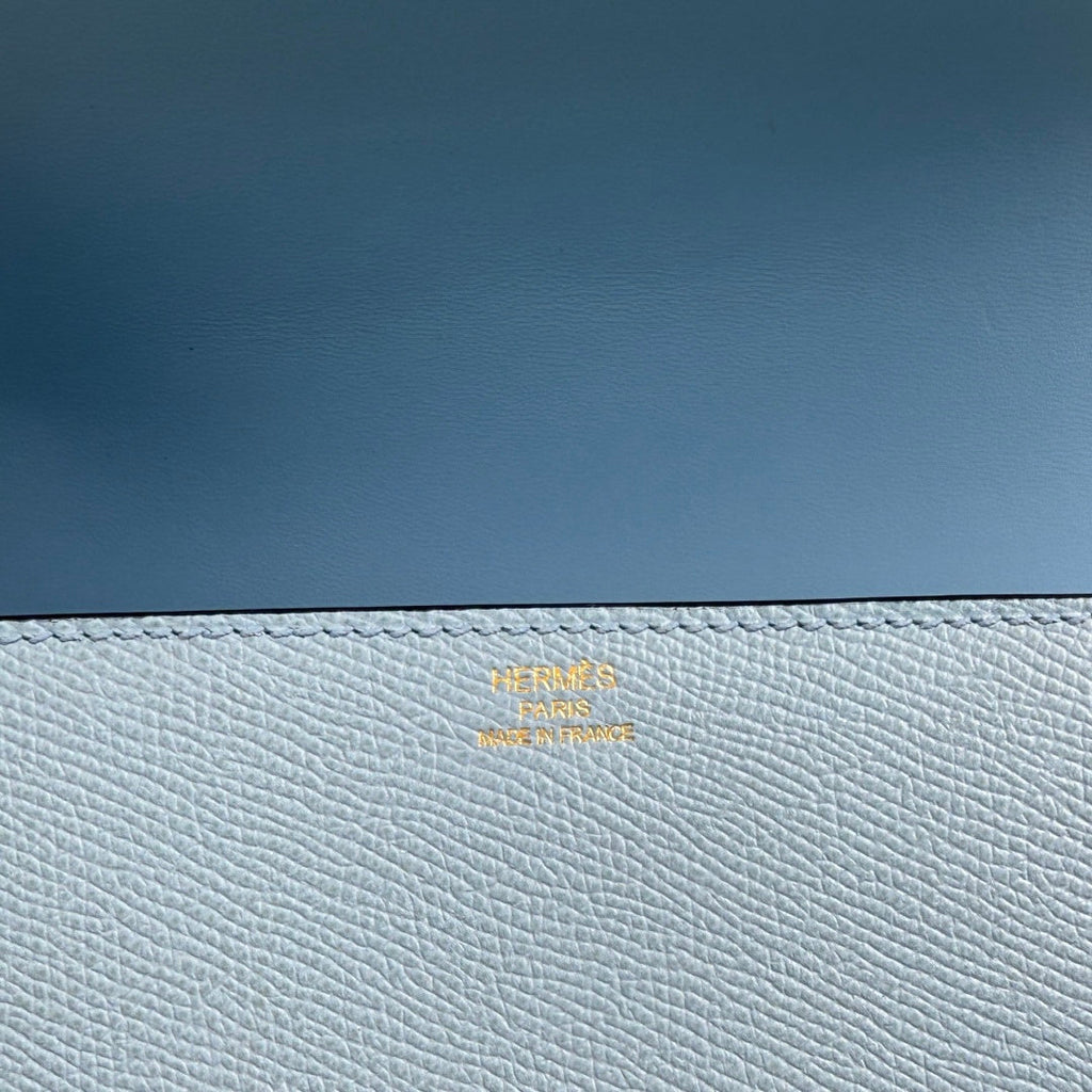 Hermès Della Cavalleria Elan Bag in Blue Epsom Calfskin Gold Hardware