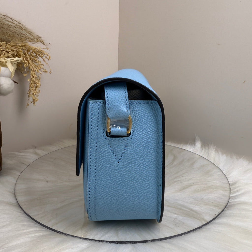 Hermès Della Cavalleria Elan Bag in Blue Epsom Calfskin Gold Hardware