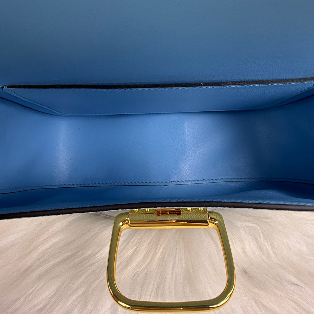 Hermès Della Cavalleria Elan Bag in Blue Epsom Calfskin Gold Hardware