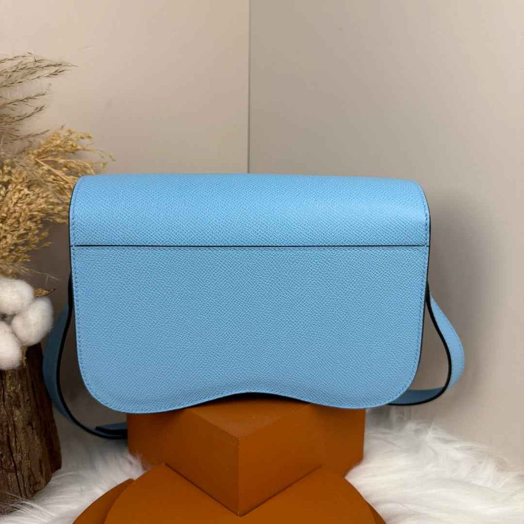Hermès Della Cavalleria Elan Bag in Blue Epsom Calfskin Silver Hardware