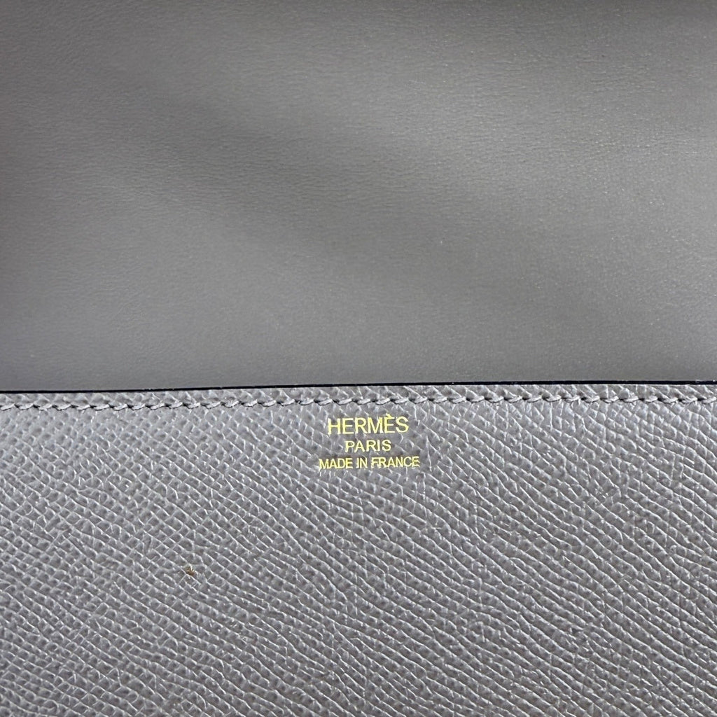 Hermès Della Cavalleria Elan Bag in Dark Gray Epsom Calfskin Gold Hardware