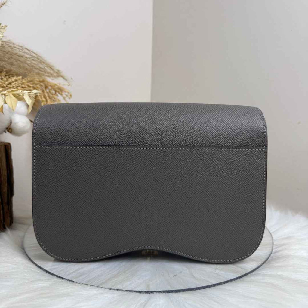 Hermès Della Cavalleria Elan Bag in Dark Gray Epsom Calfskin Gold Hardware