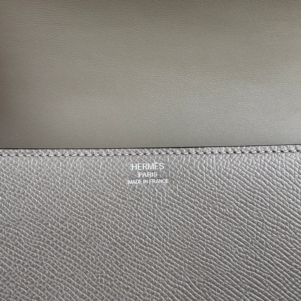 Hermès Della Cavalleria Elan Bag in Dark Gray Epsom Calfskin Silver Hardware