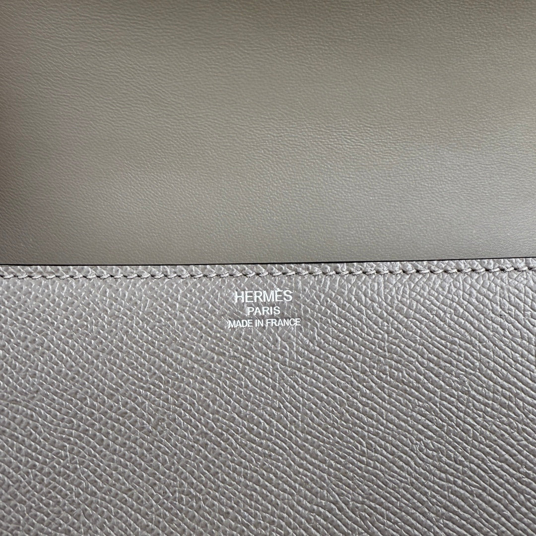 Hermès Della Cavalleria Elan Bag in Dark Gray Epsom Calfskin Silver Hardware