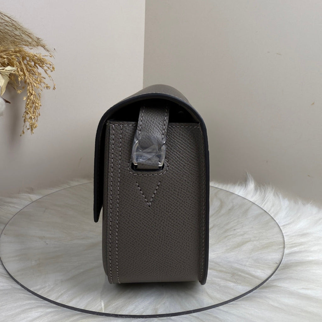Hermès Della Cavalleria Elan Bag in Dark Gray Epsom Calfskin Silver Hardware