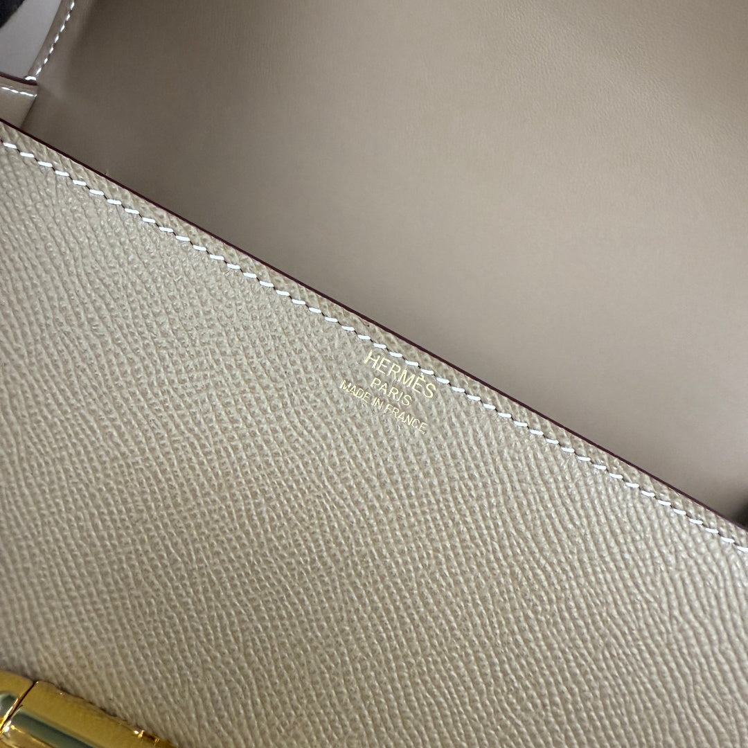 Hermès Della Cavalleria Elan Bag in Gray Epsom Calfskin Gold Hardware