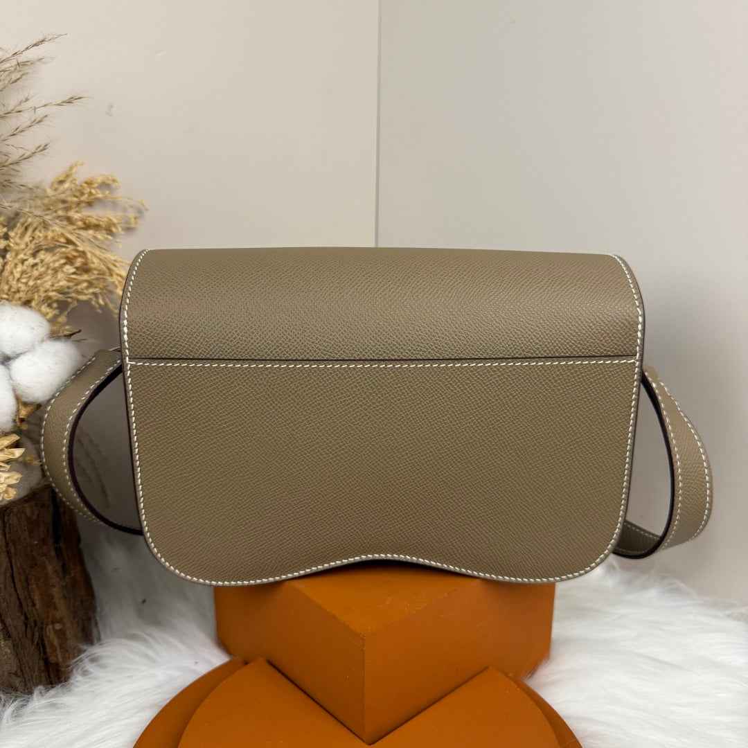 Hermès Della Cavalleria Elan Bag in Gray Epsom Calfskin Silver Hardware