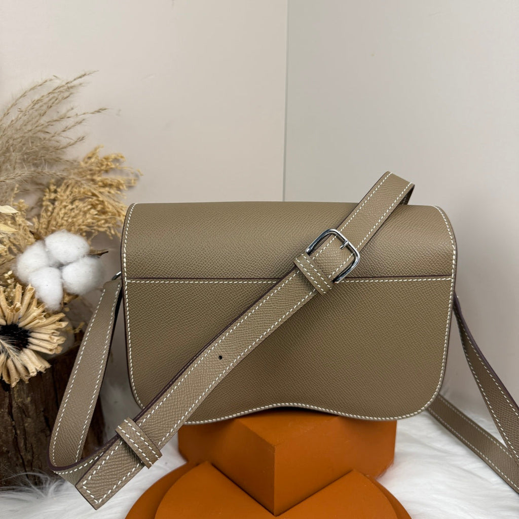 Hermès Della Cavalleria Elan Bag in Gray Epsom Calfskin Silver Hardware