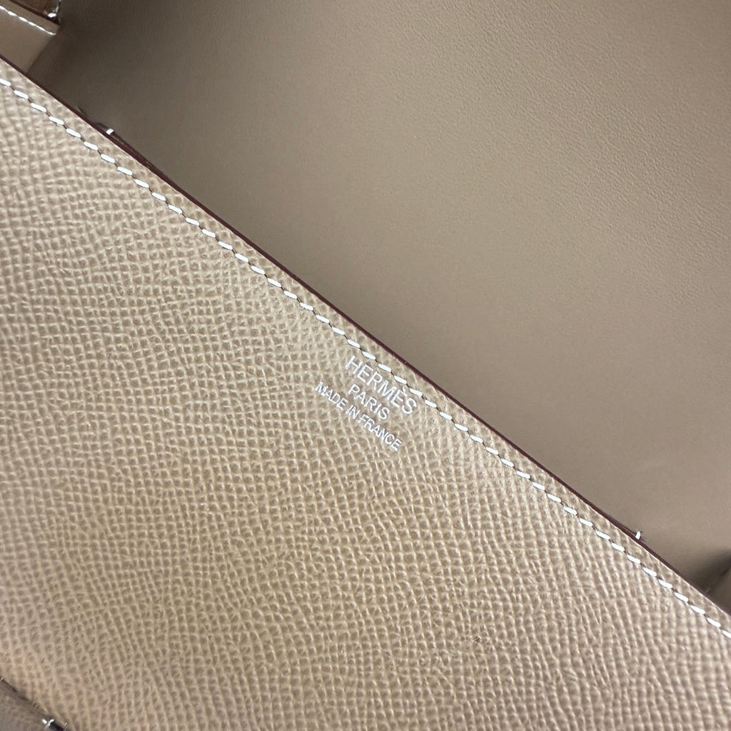 Hermès Della Cavalleria Elan Bag in Gray Epsom Calfskin Silver Hardware